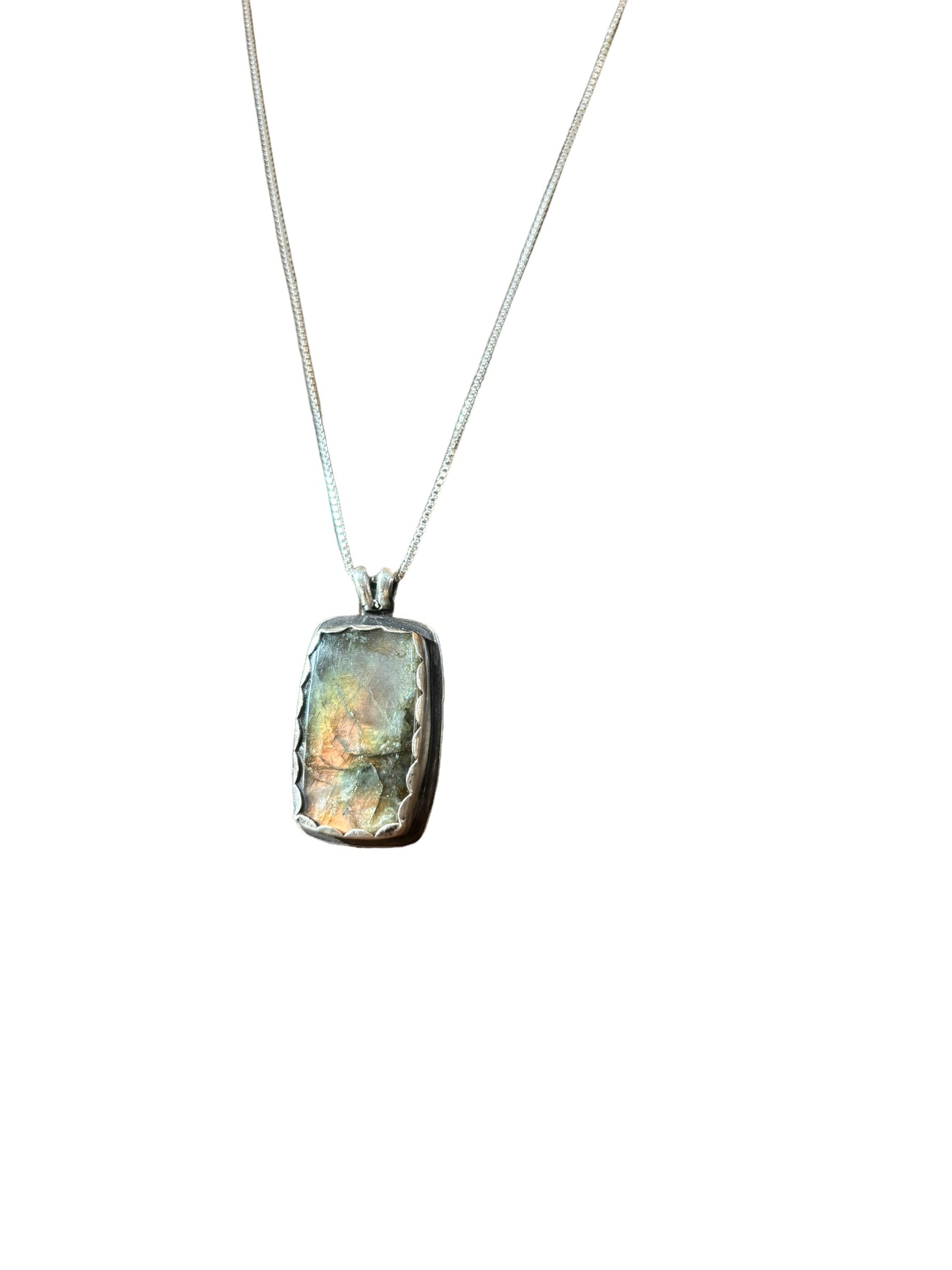 Purple/Orange Labradorite Pendant