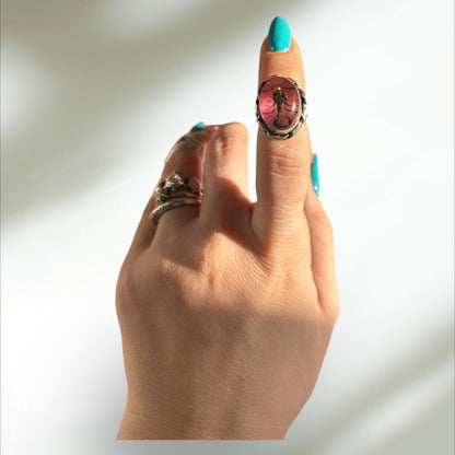 Black Scorpion Pink Ring