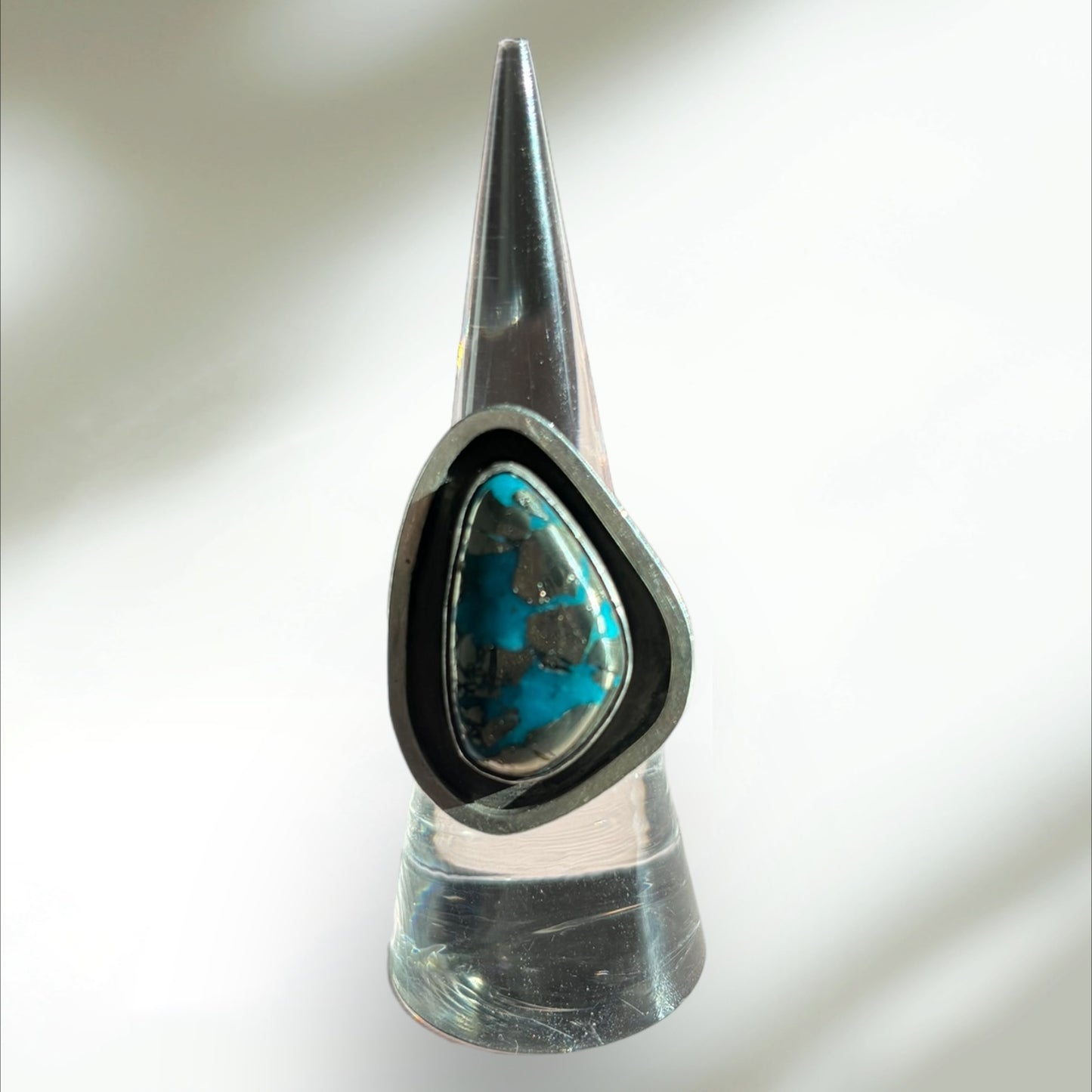 Turquoise w Pyrite Inclusions Ring